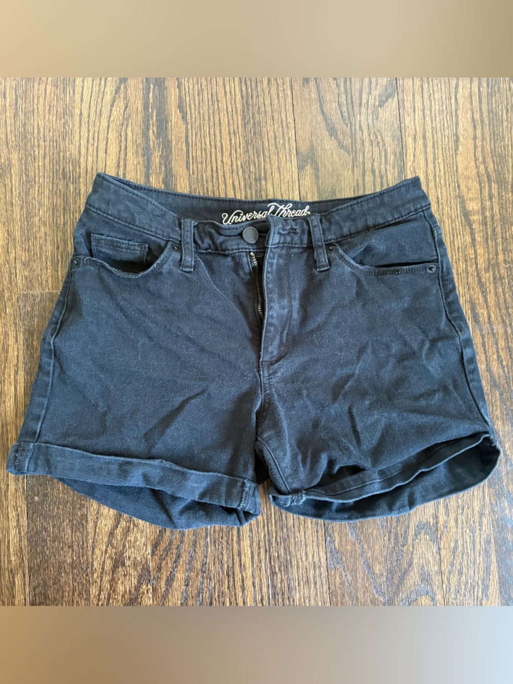 Universal Thread Black Cuffed Women's Jean Shorts